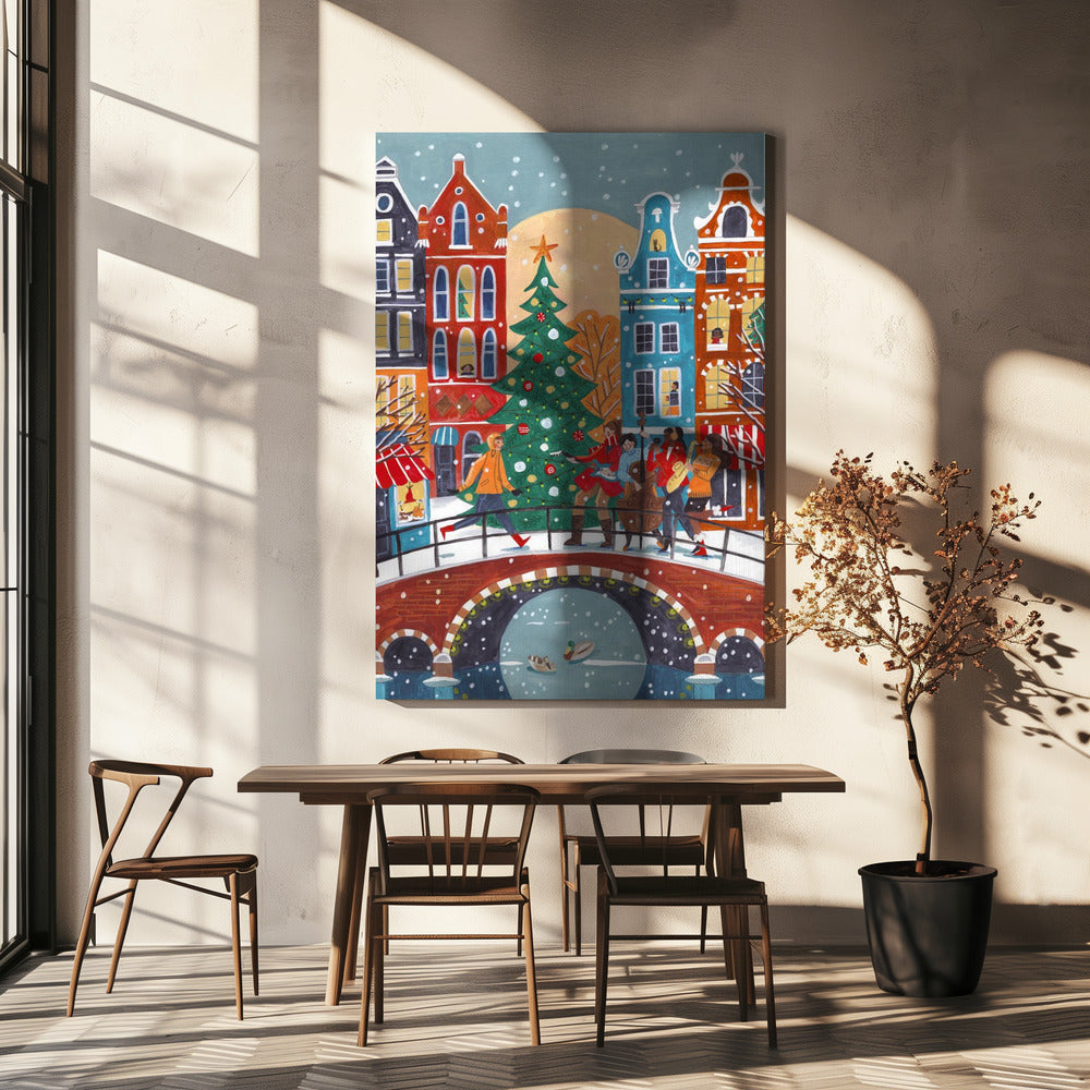 Schneefall in Amsterdam | Leinwand
