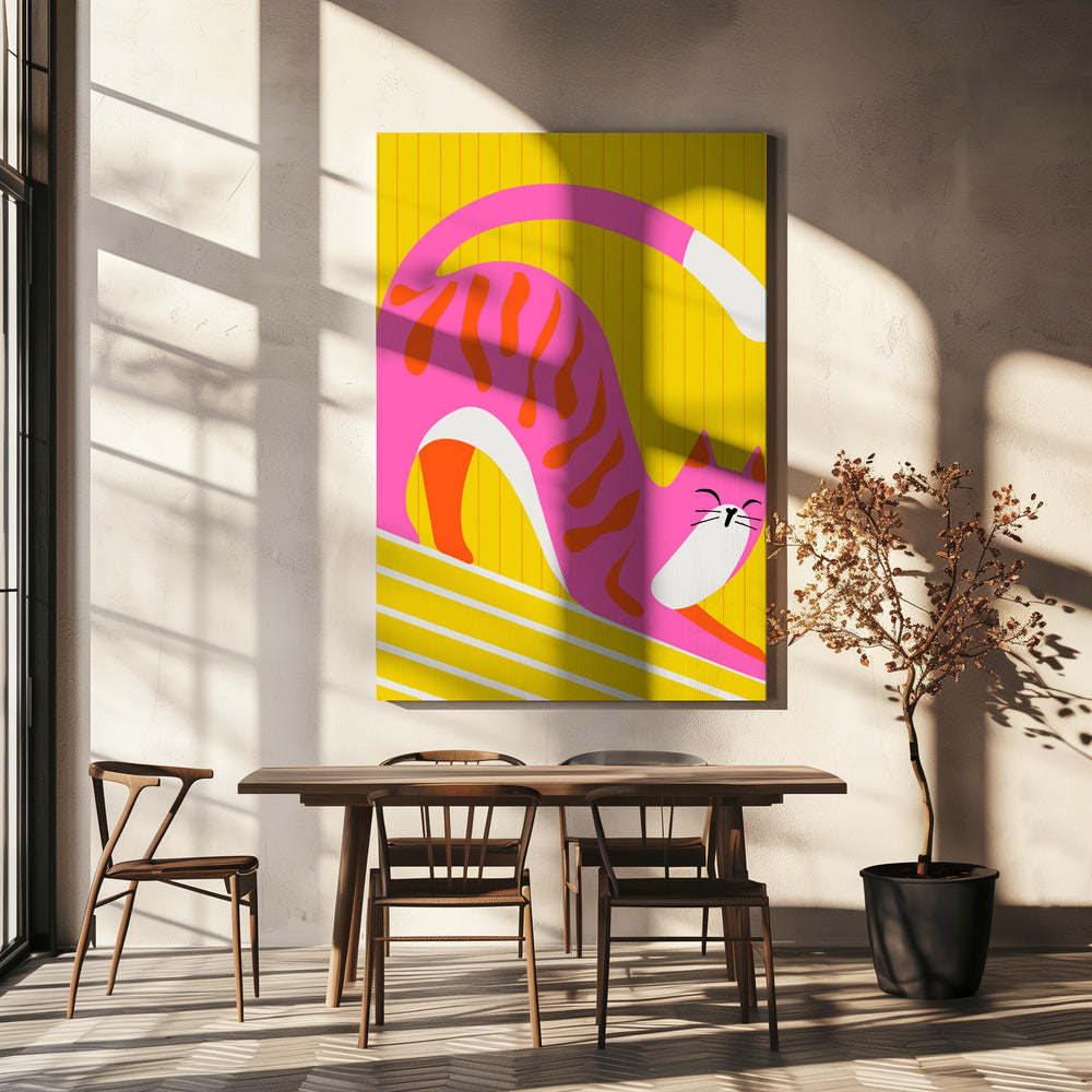 Snoozing Whiskers, Bright Adorable Cat | Canvas