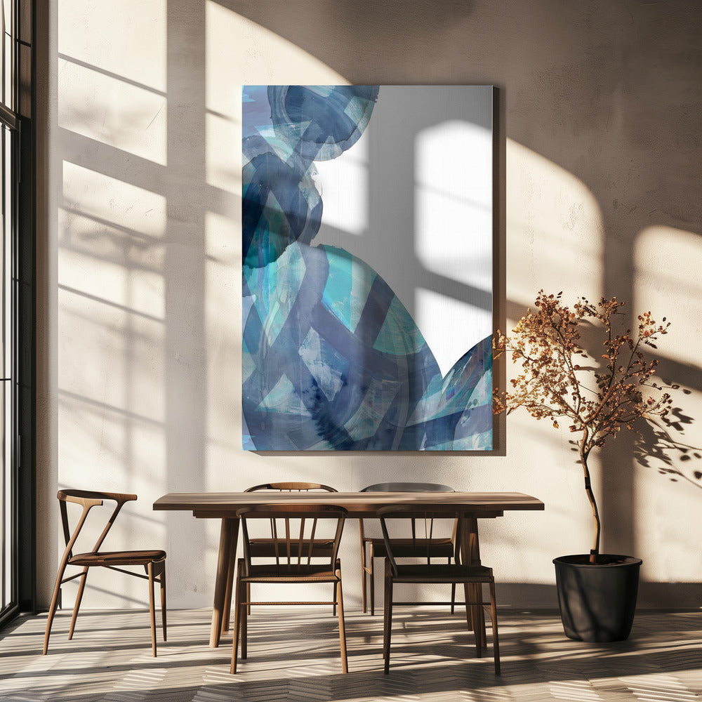 Blue Abstract Swirls 1 | Canvas