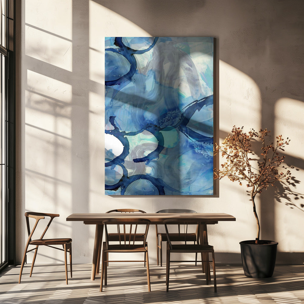 Blaue abstrakte Wirbel 2 | Leinwand