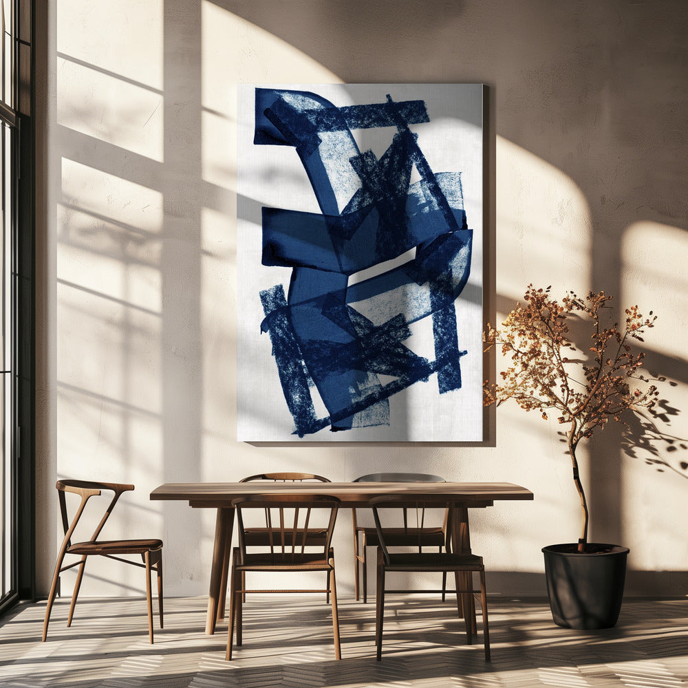 Abstrakte blaue Struktur 2 | Leinwand