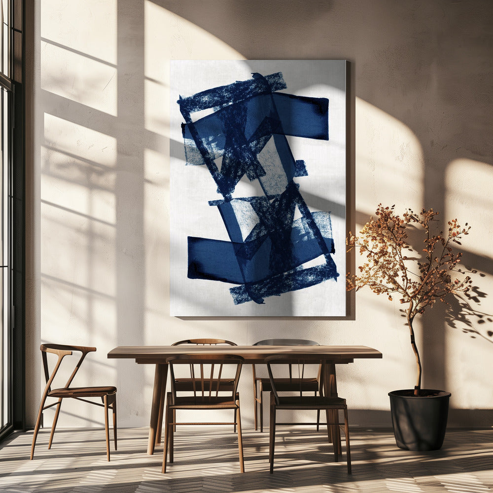 Abstrakte blaue Struktur 3 | Leinwand