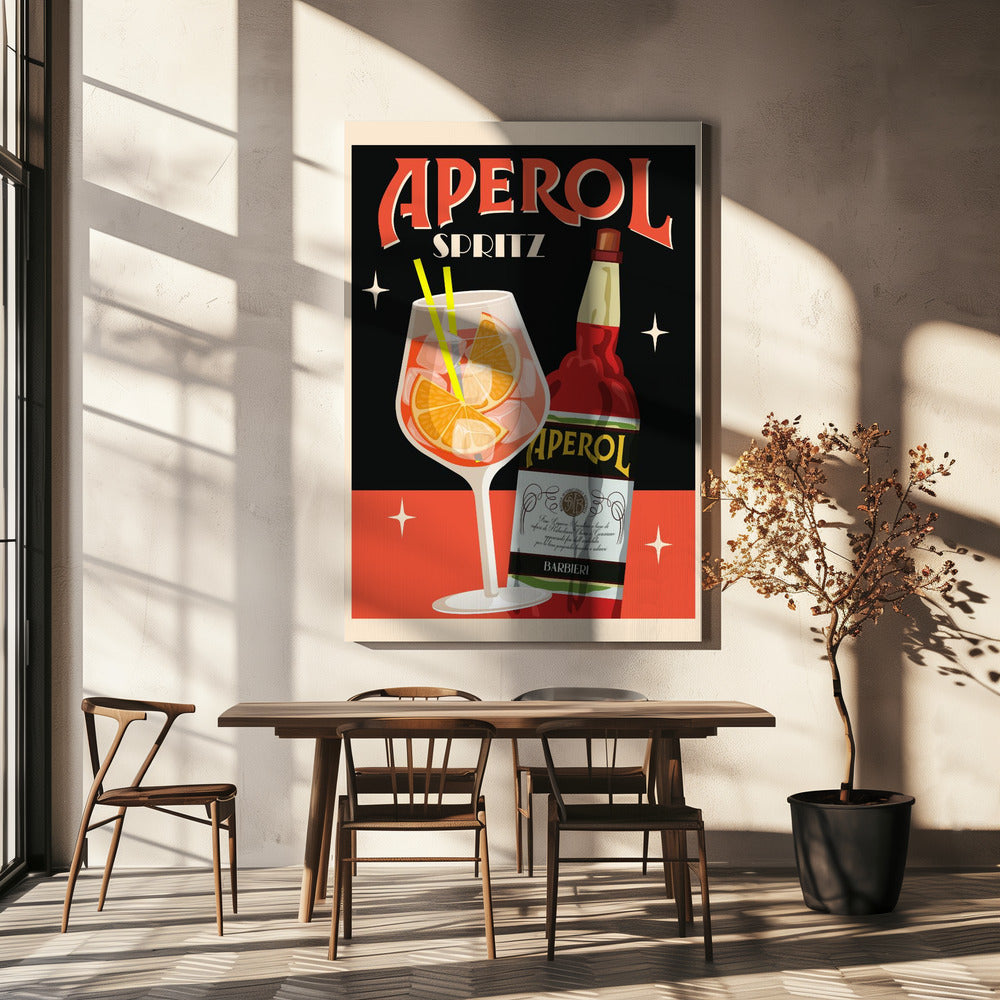 Aperol Spritz_Schwarz | Leinwand