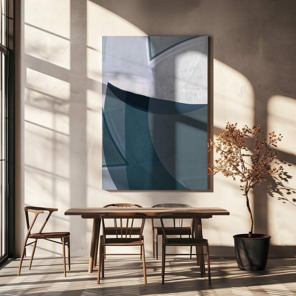 Encore Blauer Abstrakter Druck | Leinwand