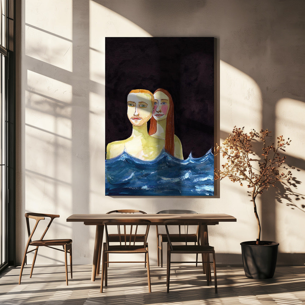 Das schwimmende Paar | Leinwand
