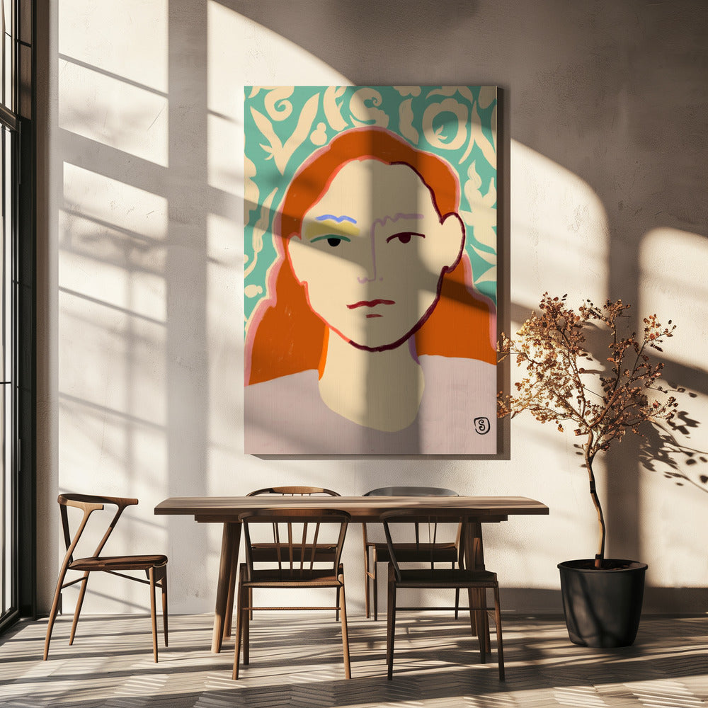 Stylized Face With Earthy Tones | Canvas