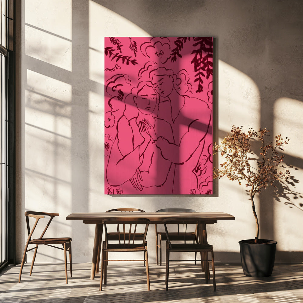 Holding Hands Pink | Canvas