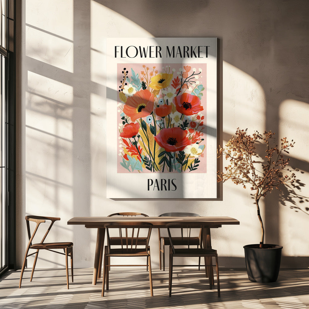 Blumenmarkt Paris Frankreich | Leinwand