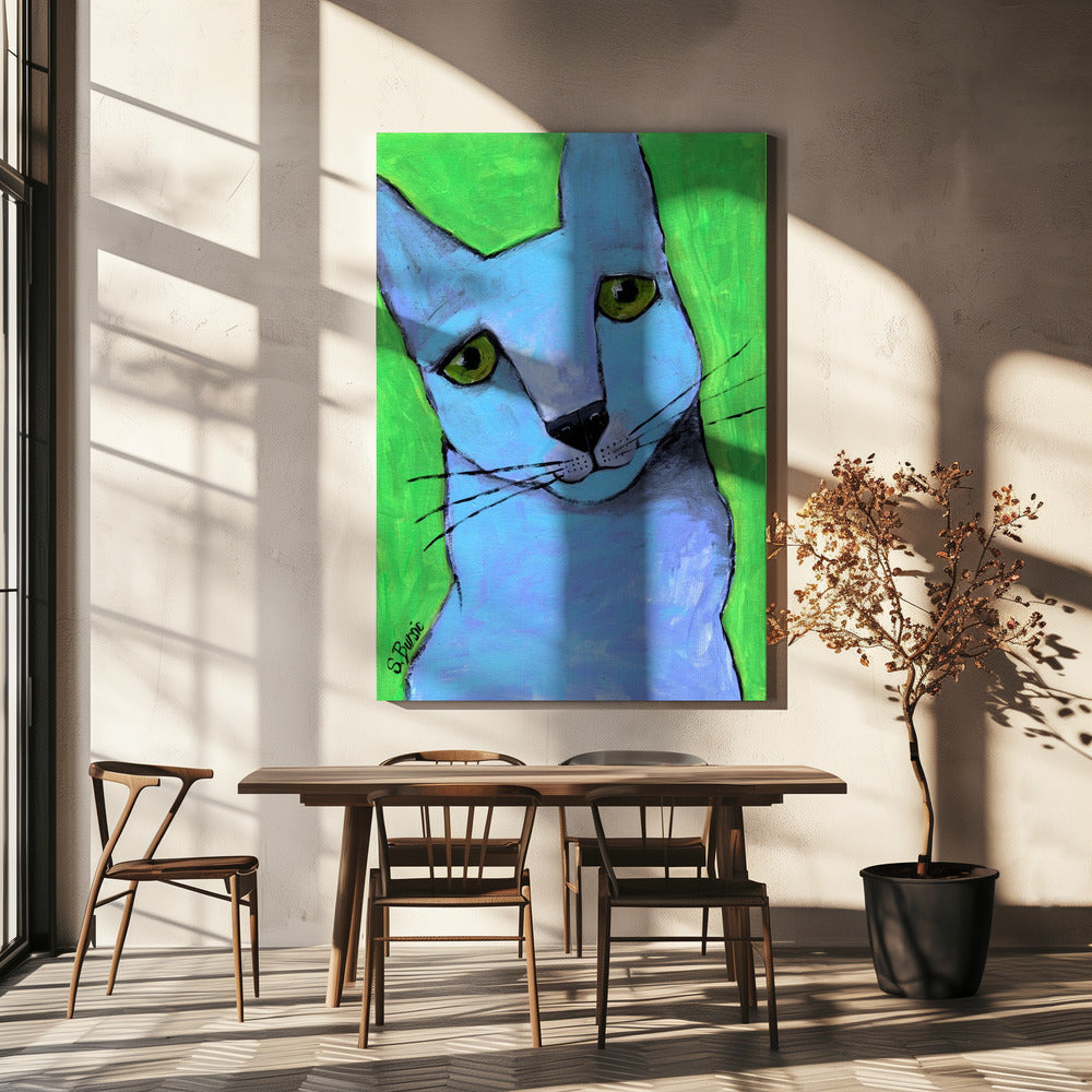 Die große blaue Katze | Leinwand
