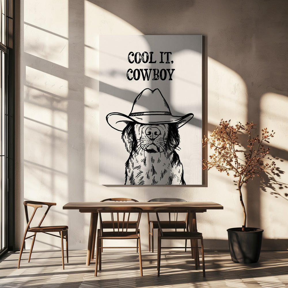 Cool it Cowboy Schwarz | Leinwand