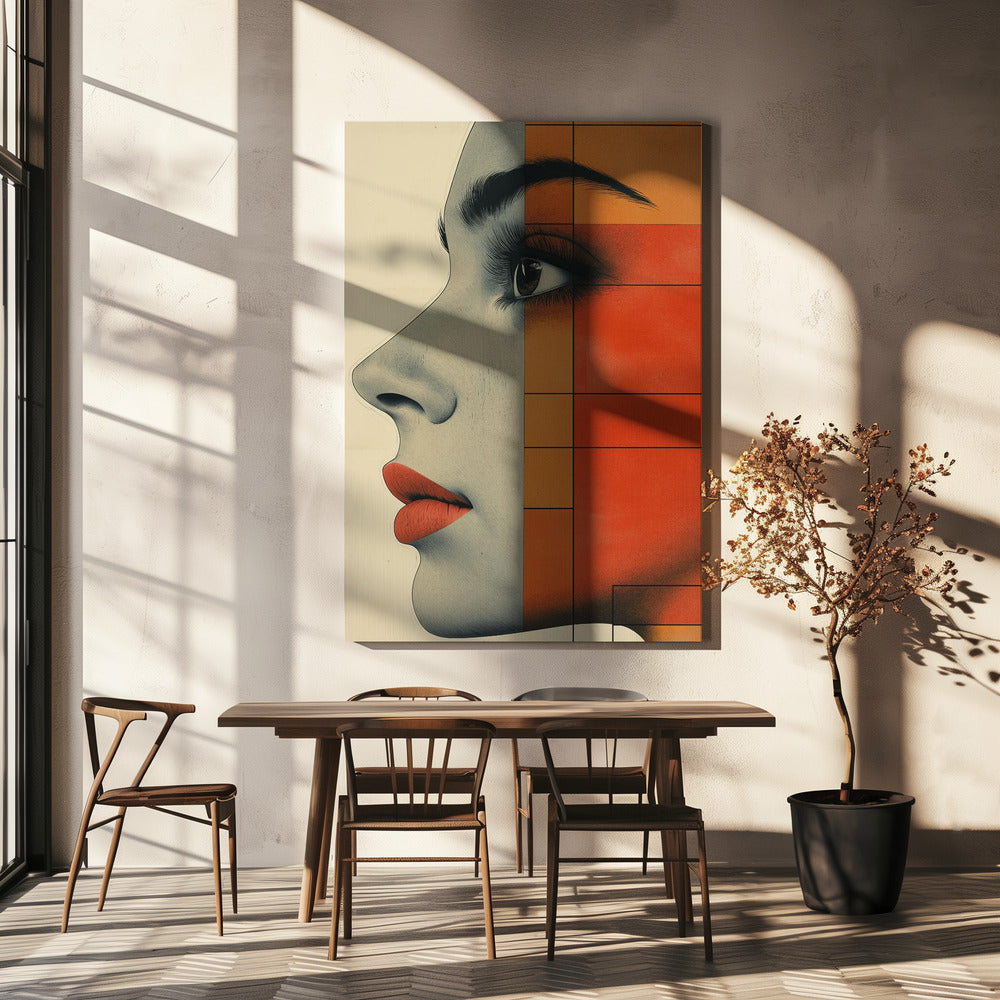 Vintage Poster mit Frauengesicht (4) | Leinwand