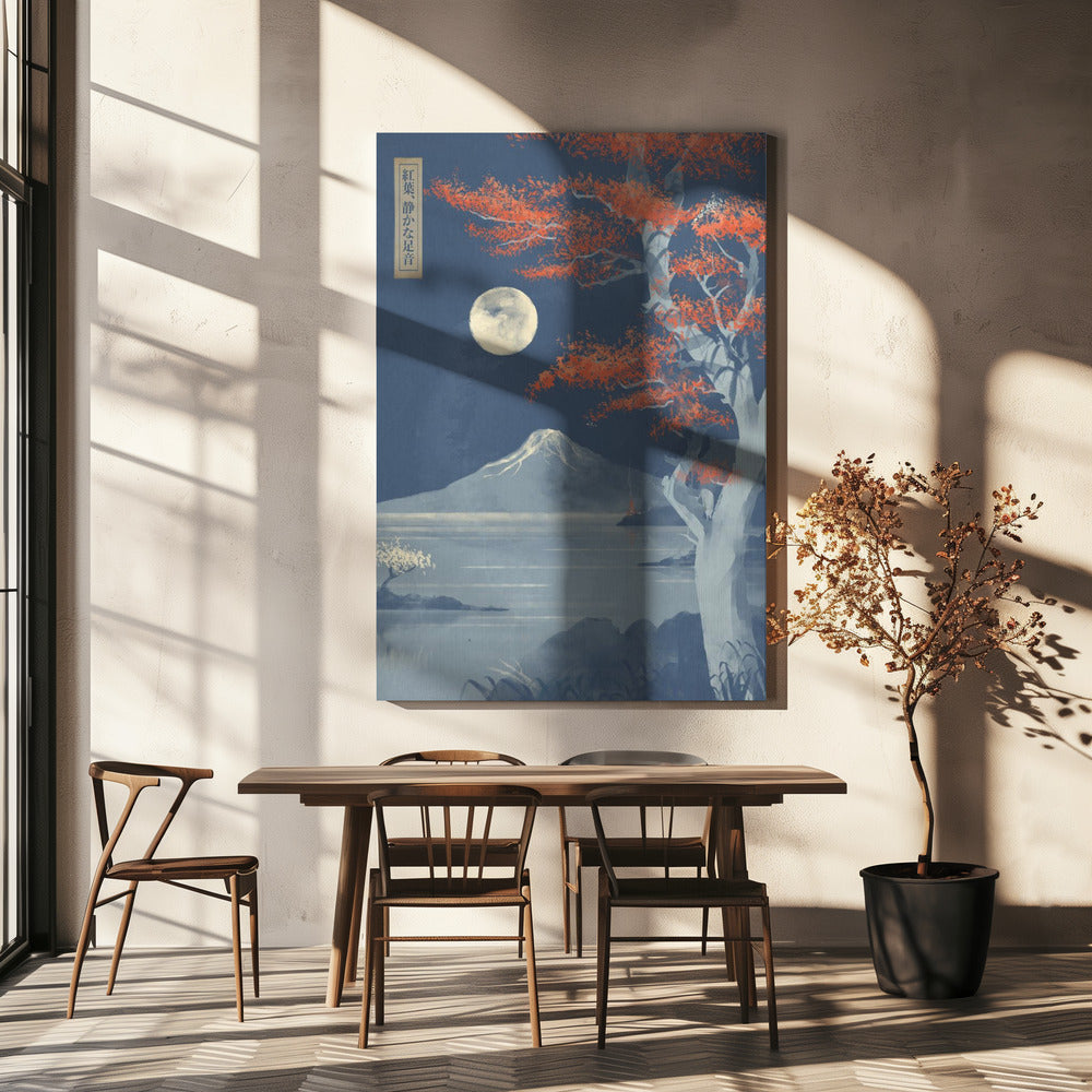 Crimson Leaves, Silent Steps | Canvas