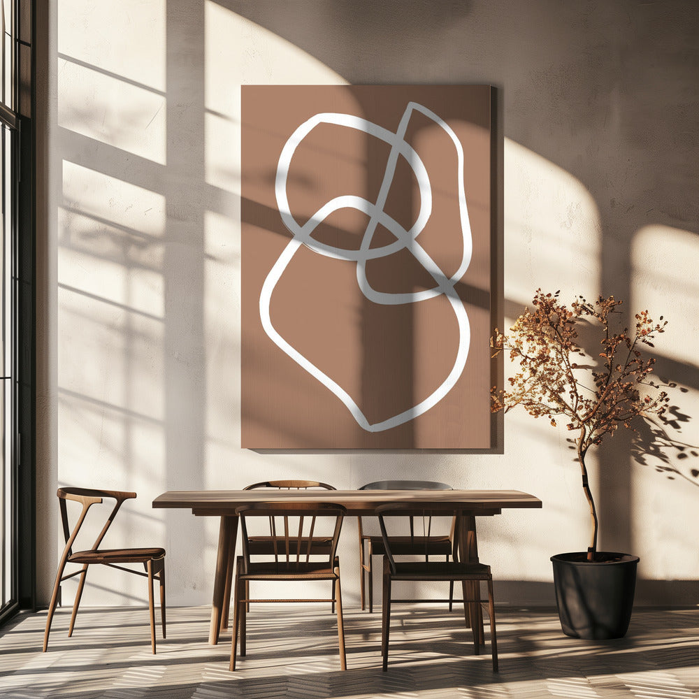Abstract Lines Mocha | Canvas