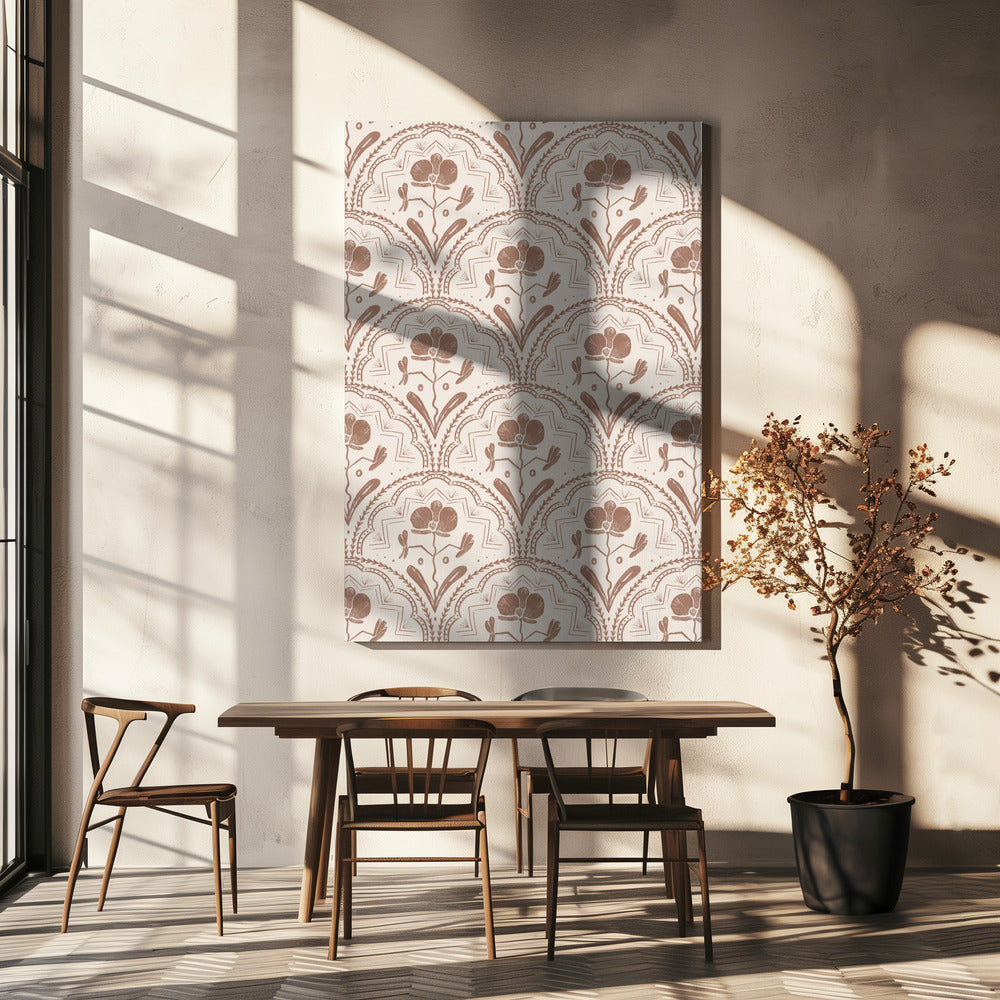 Boho Orchideenfliesen Muster | Leinwand
