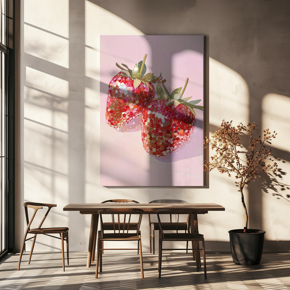 Funkelnde Erdbeeren | Leinwand