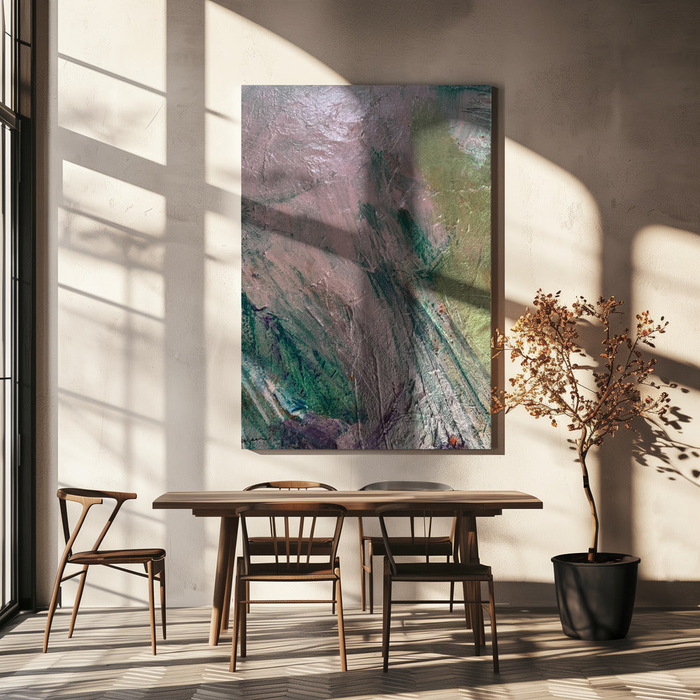 Mystische rosa Pinselstriche | Leinwand