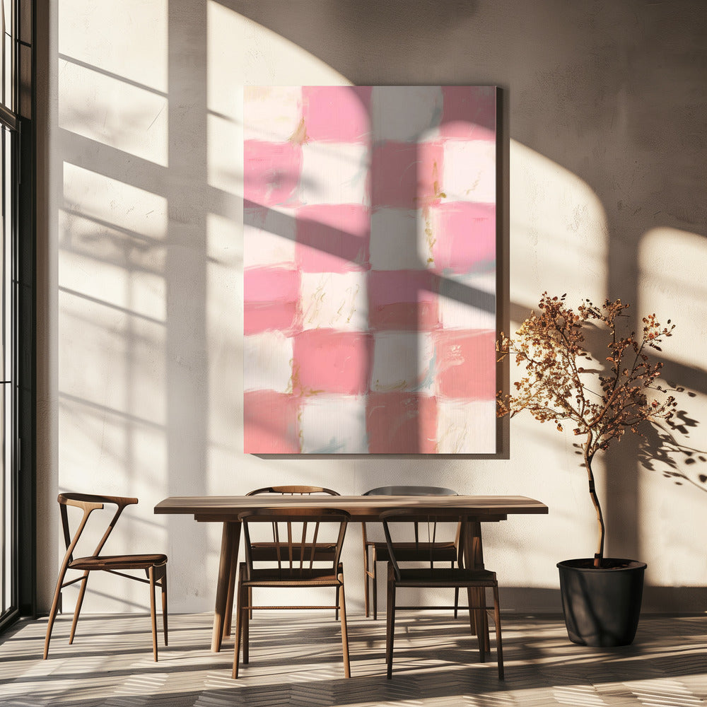 Pastel Checkered Bliss | Canvas
