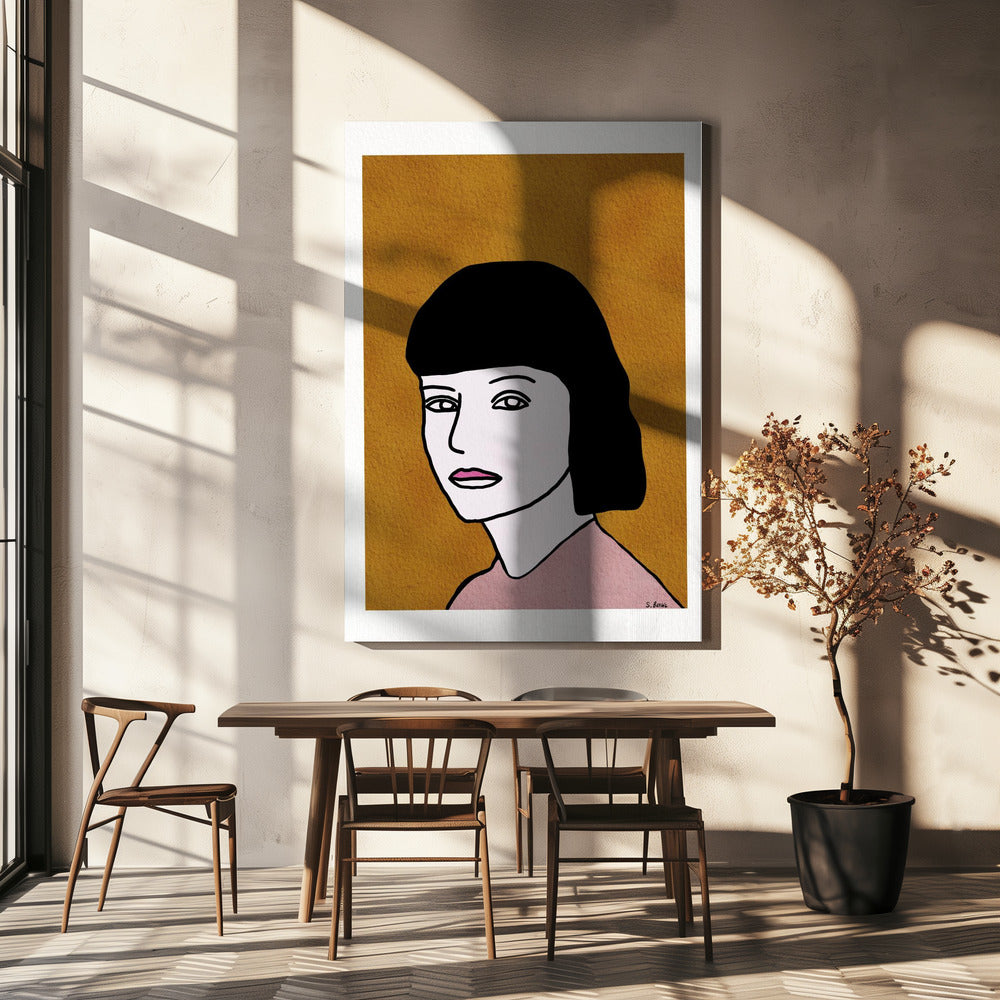 Dame schaut | Leinwand