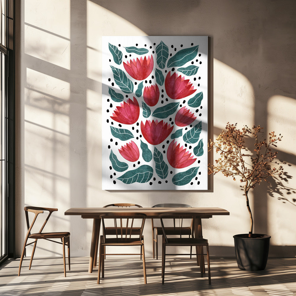 Rote Blumen II | Leinwand
