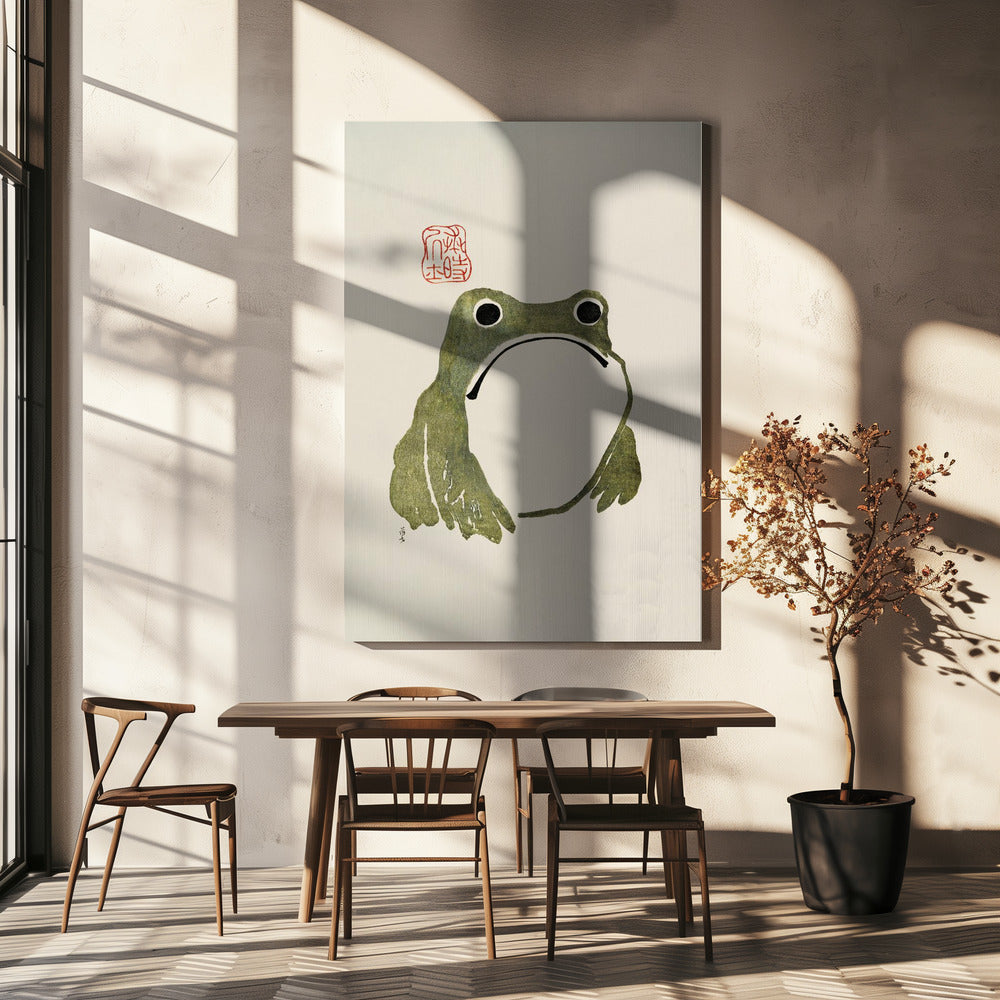 Mürrischer Frosch I Grün | Leinwand