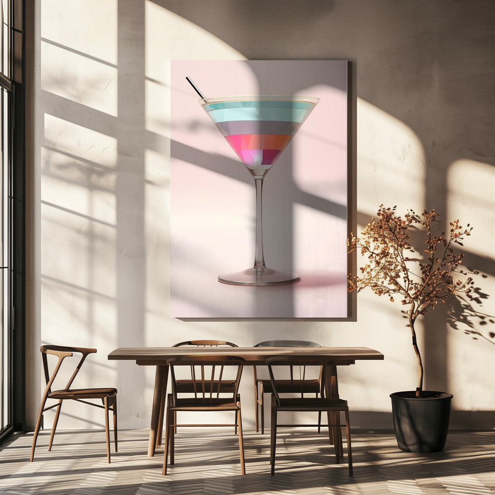 Gestreifter Martini | Leinwand