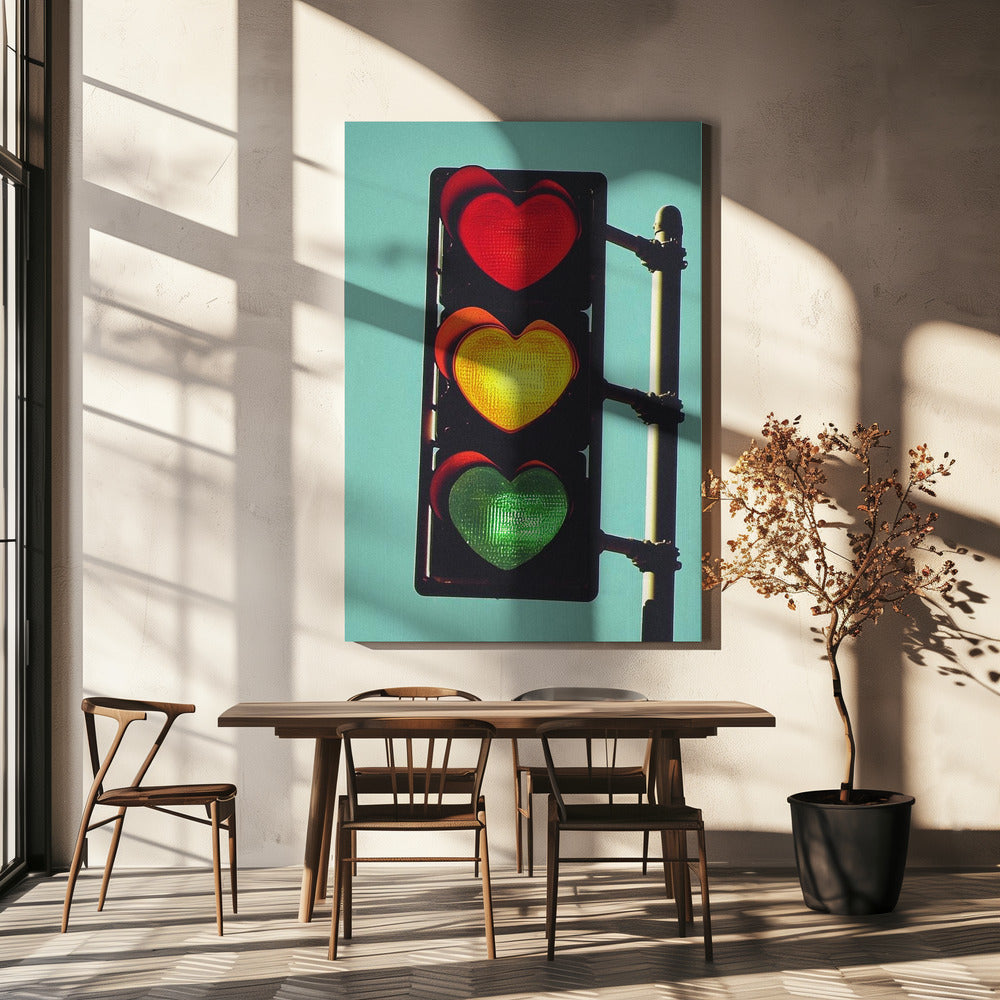 Verliebte Ampel | Leinwand