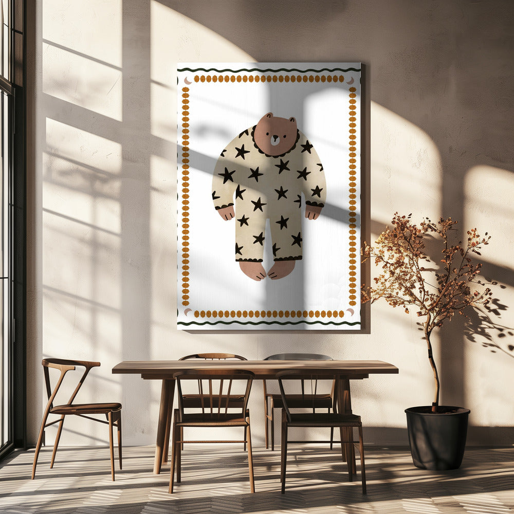 Starry Pajama Bear | Canvas
