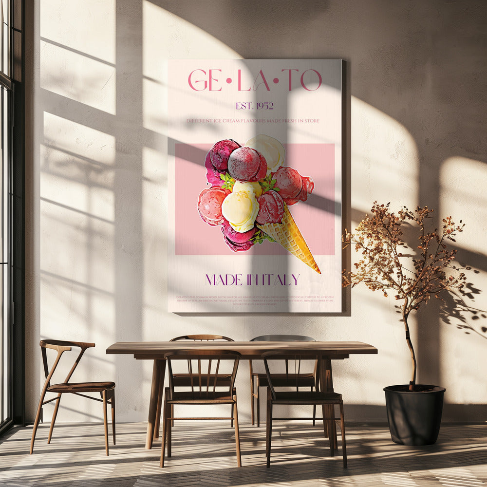 Gelato Poster im Vintage-Stil | Leinwand