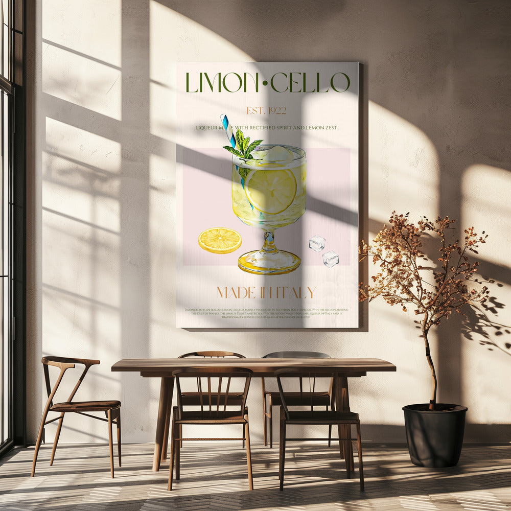 Illustration eines Limoncello-Getränks | Leinwand