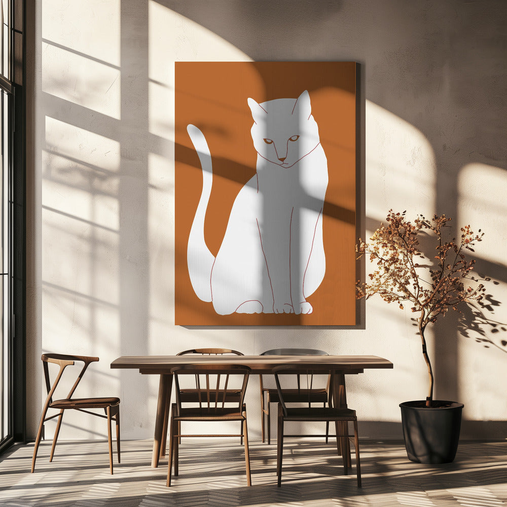 Weiße und orange Katze | Leinwand