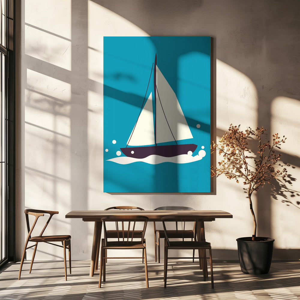 Segelboot auf dem Meer | Leinwand