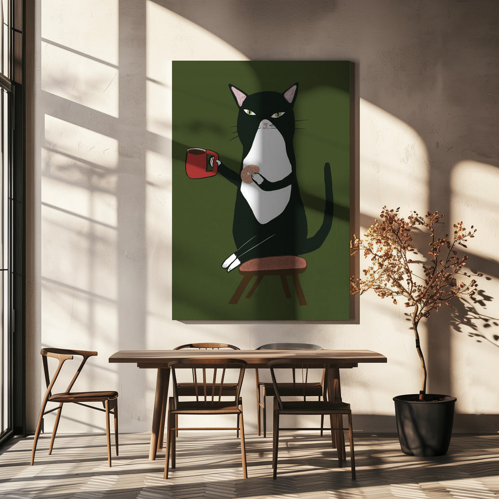 Kaffeekatze | Leinwand