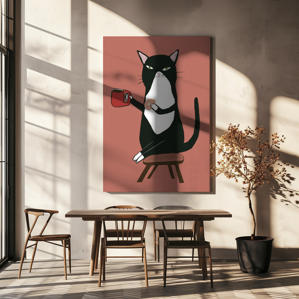 Kaffeekatze | Leinwand