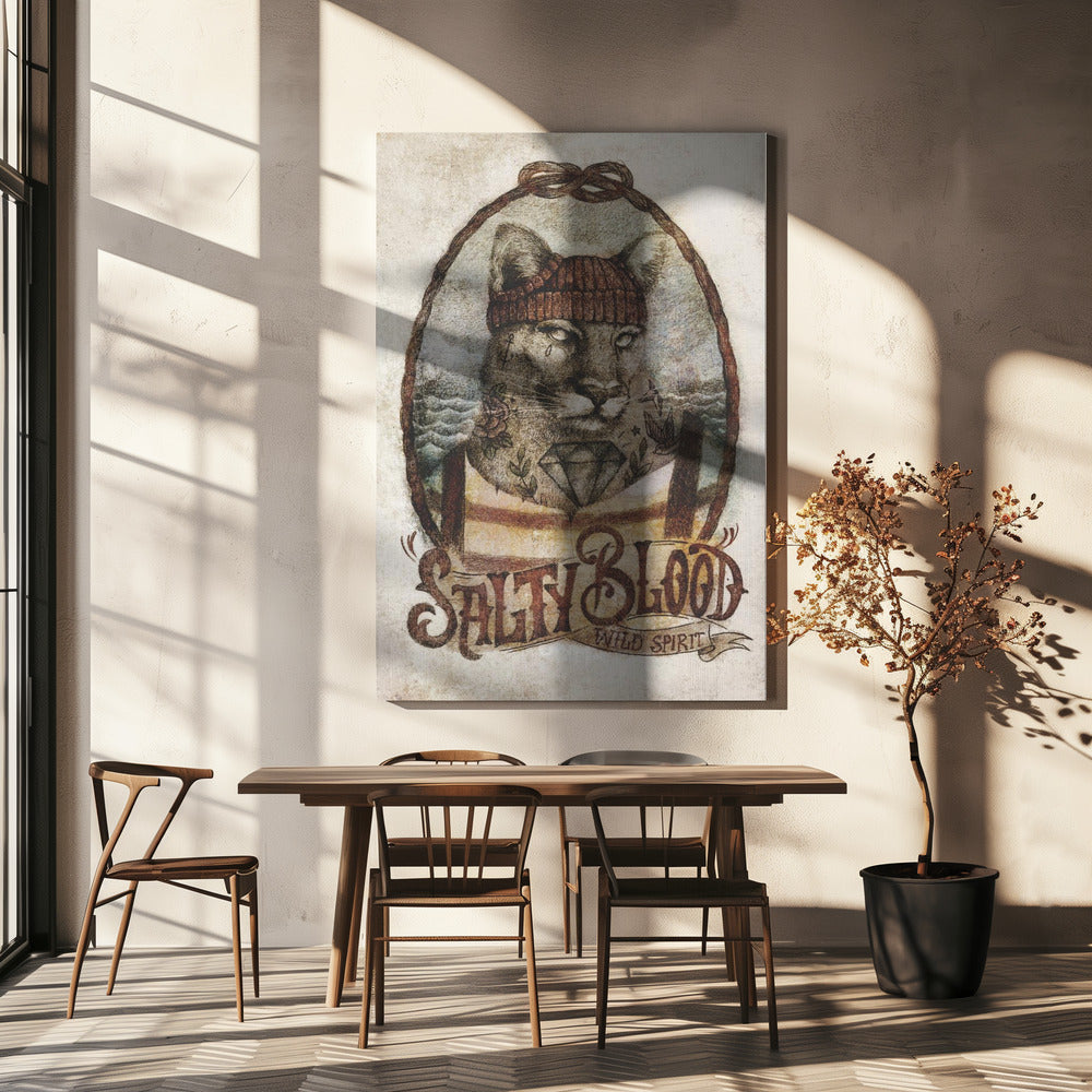 Ozeanische Katze | Leinwand