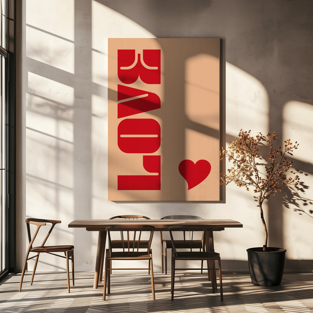 Roter fetter Schriftzug | Leinwand