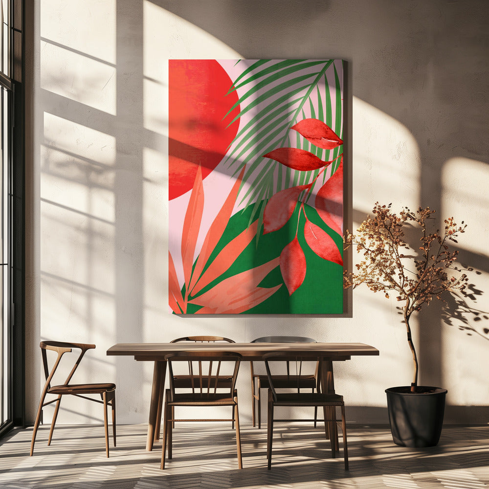 Abstrakte Kunst Tropischer Garten | Leinwand
