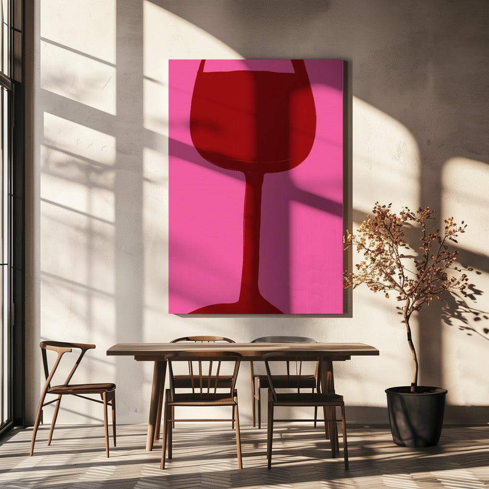 Wein und Pink Vibes | Leinwand