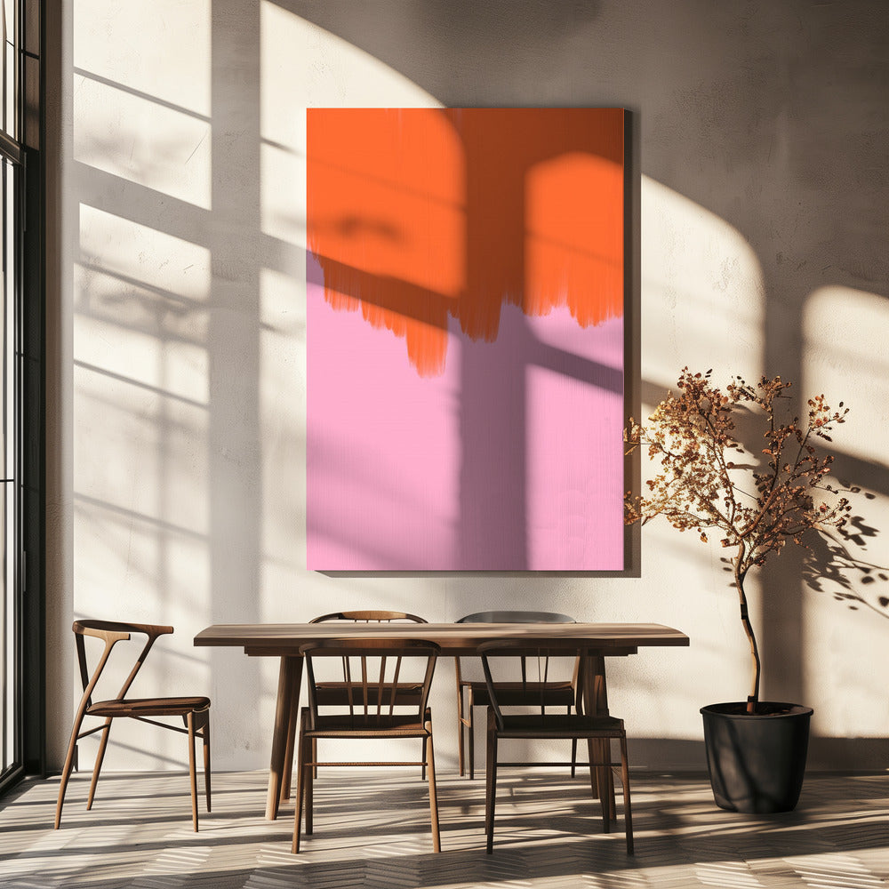 Orange über Blüte | Leinwand