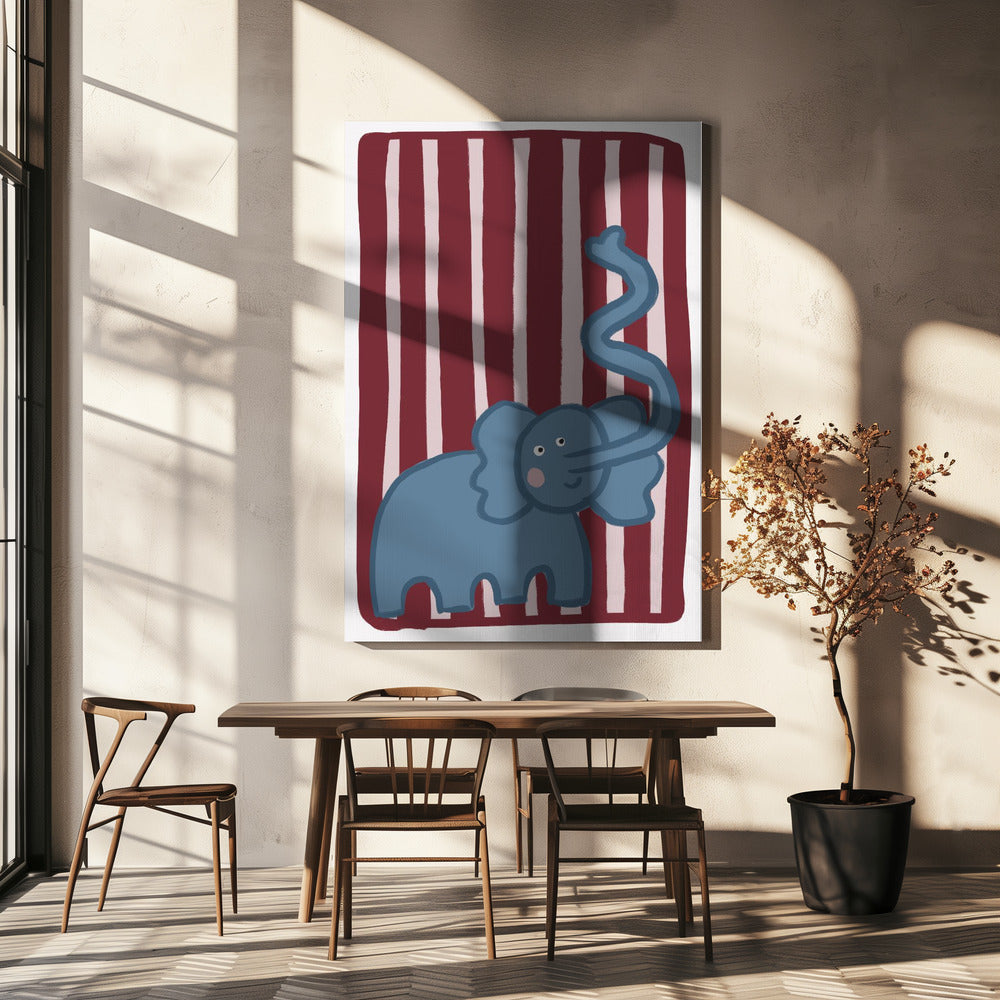 Neugieriger blauer Elefant | Leinwand