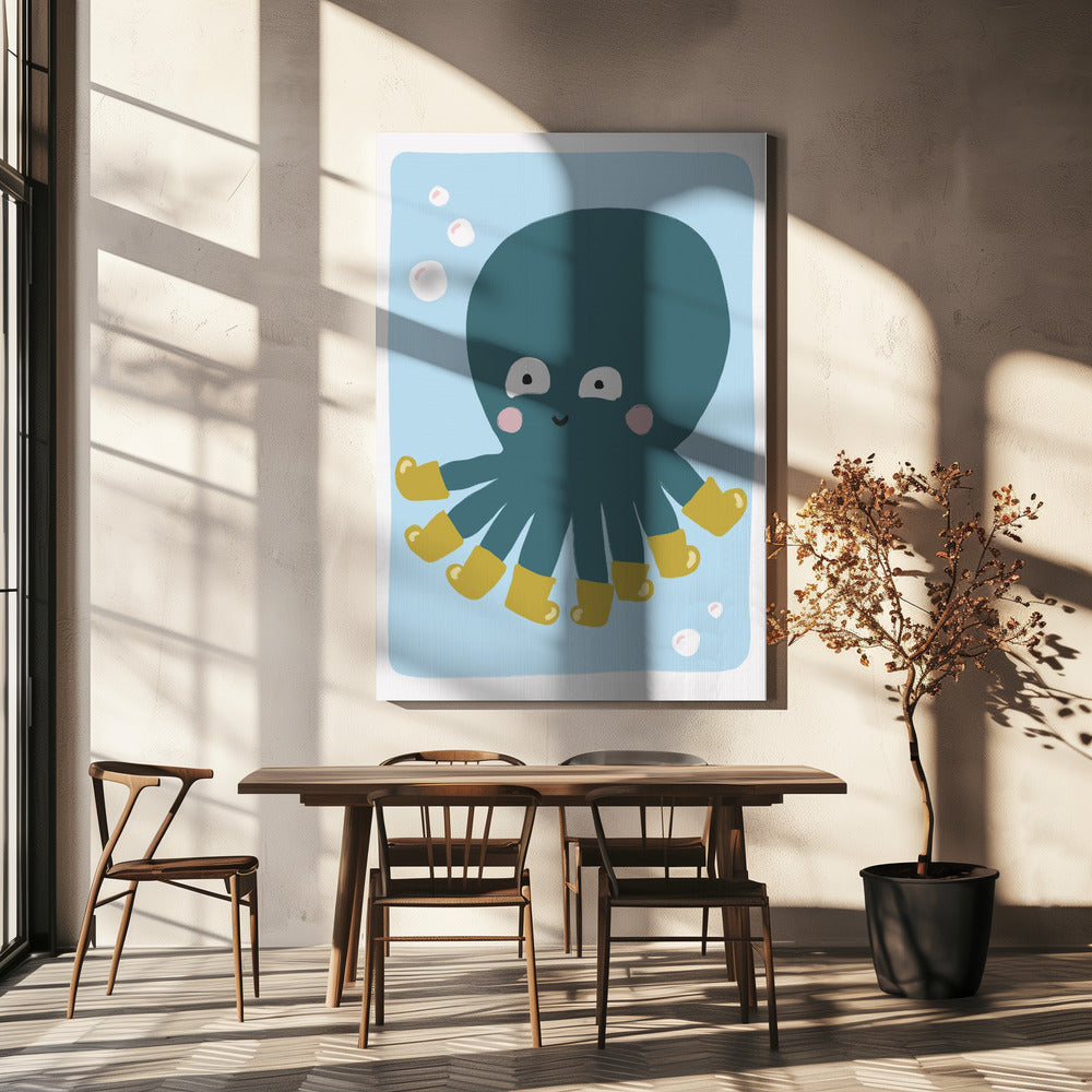 Spaß mit gestiefeltem Oktopus | Leinwand