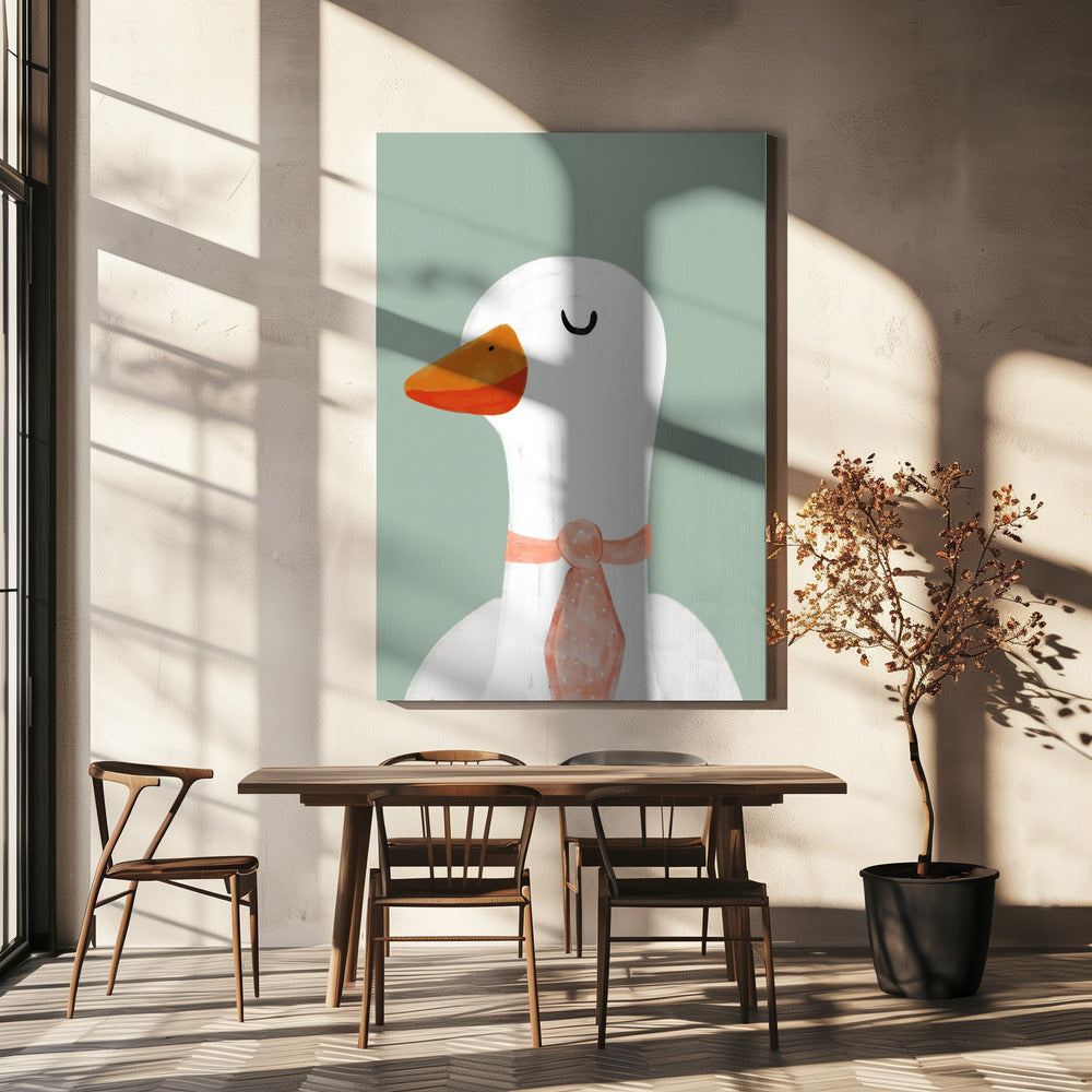 Gans mit Krawatte | Leinwand