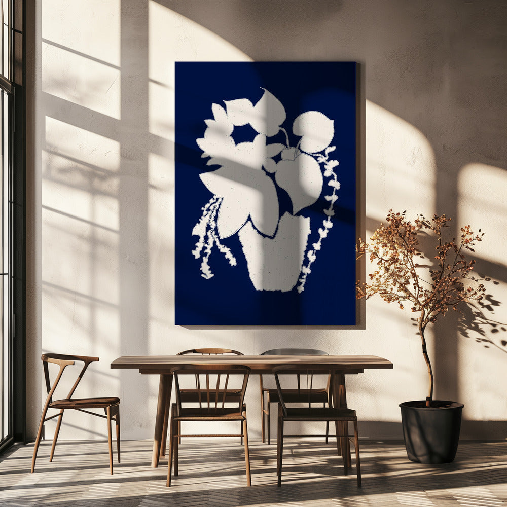 Florale Silhouette einer Pflanze | Leinwand