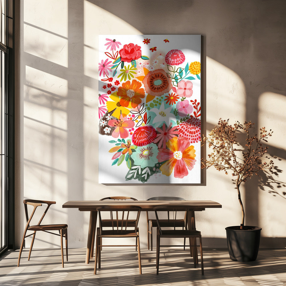 Sommergarten in voller Blüte | Leinwand