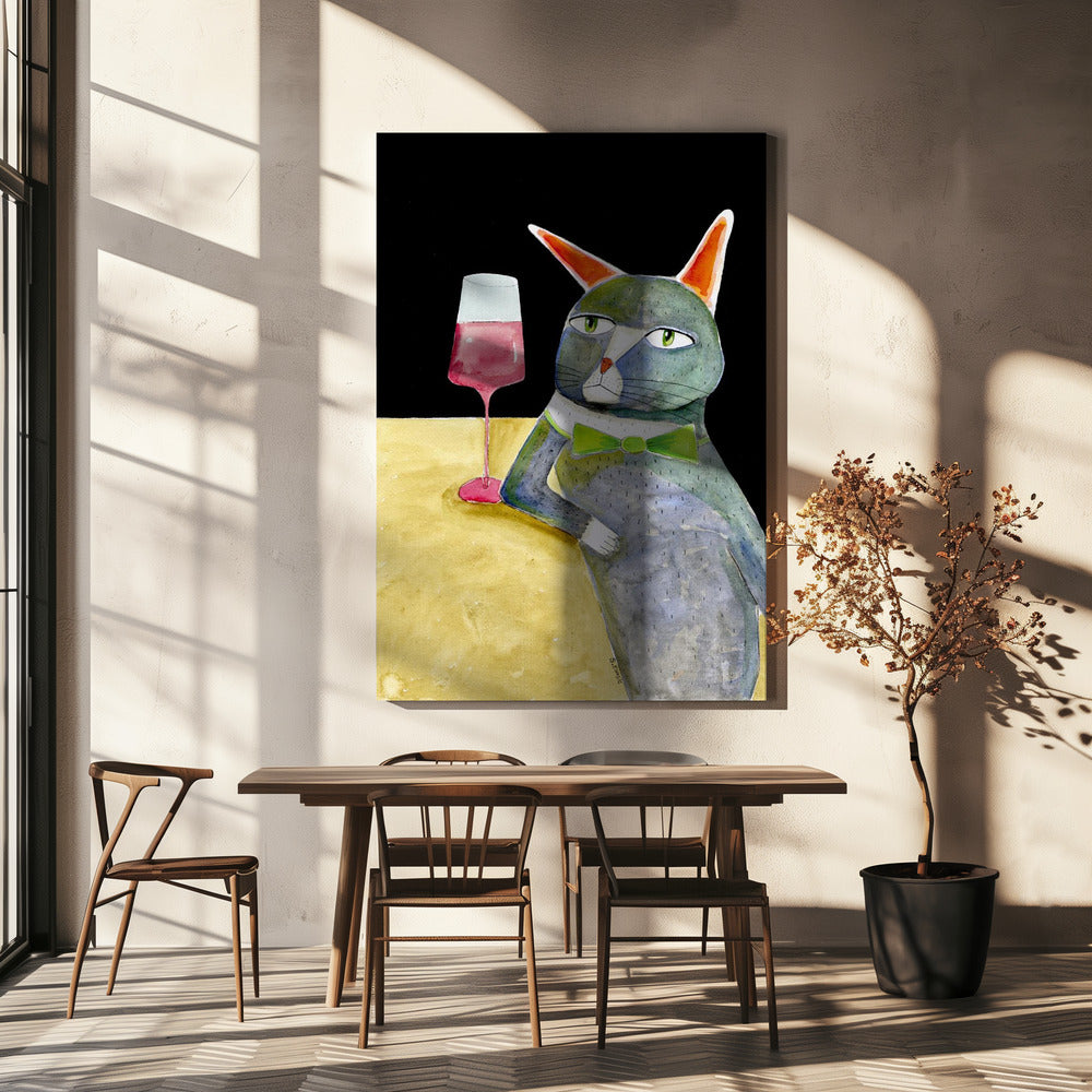 Katze an der Bar | Leinwand