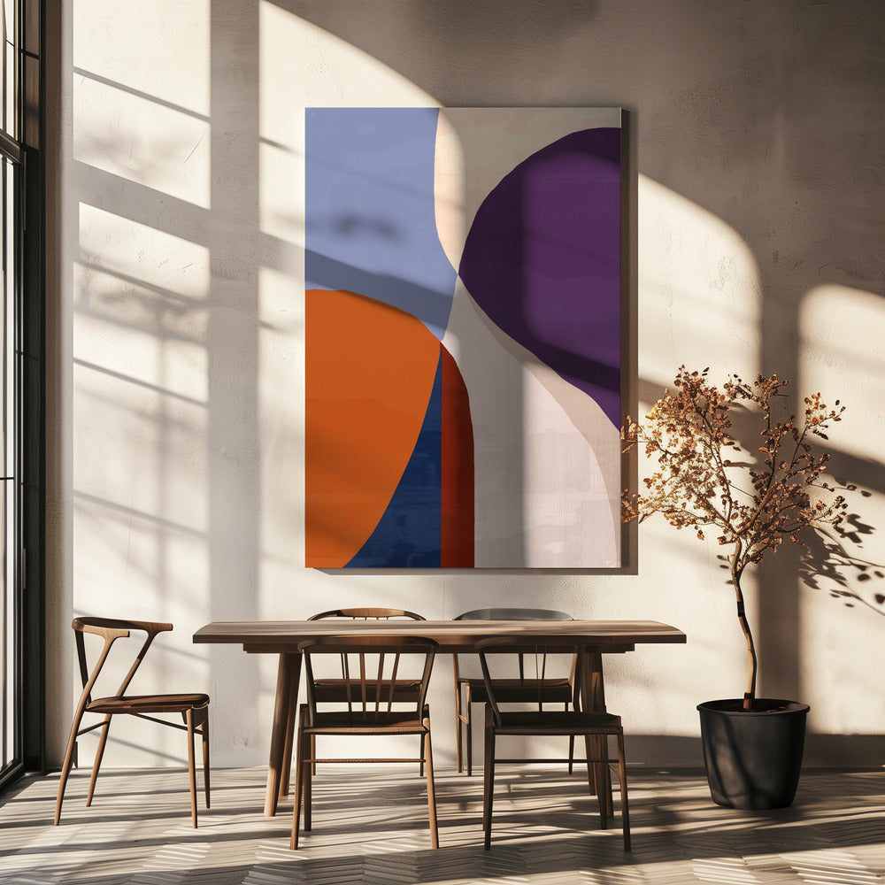 Organic Forms in Earthy and Blue Tones | Canvas