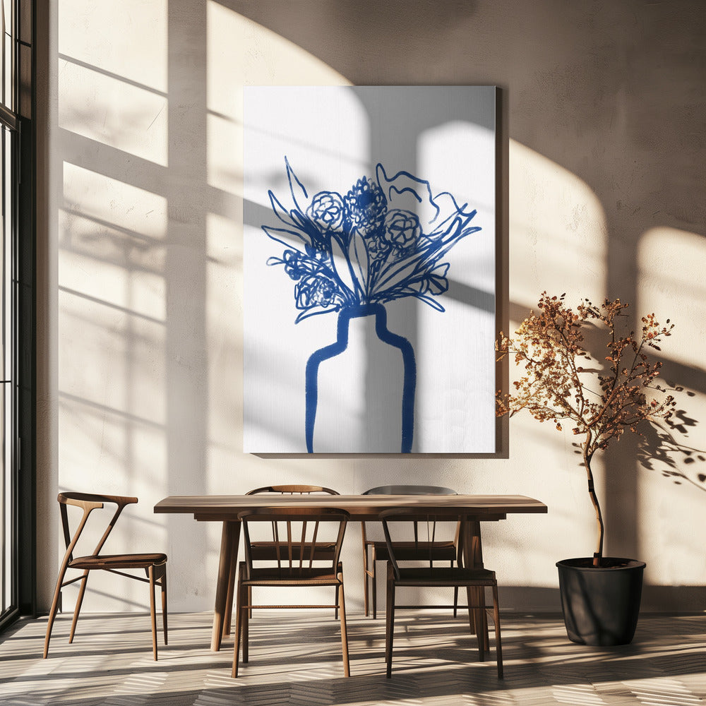 Blue Vase Blooms | Canvas