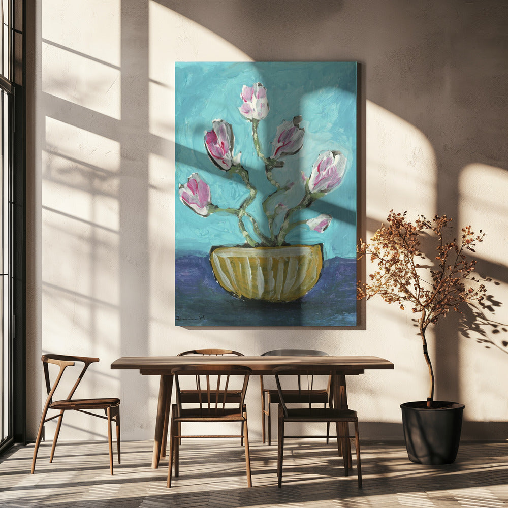 Magnolienvase | Leinwand