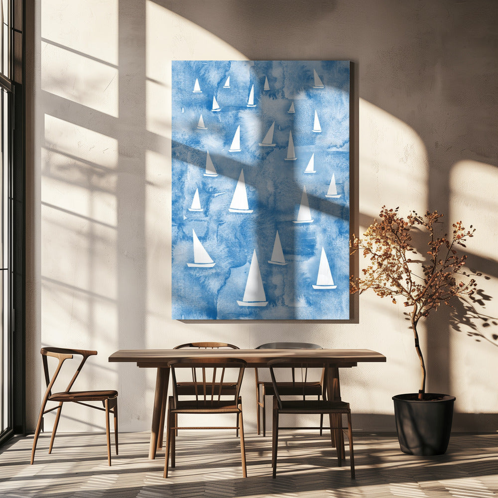 White Sail Boats | Canvas