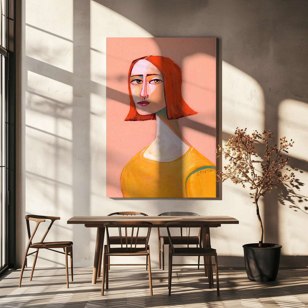 Rothaarige Dame mit dem Look | Leinwand