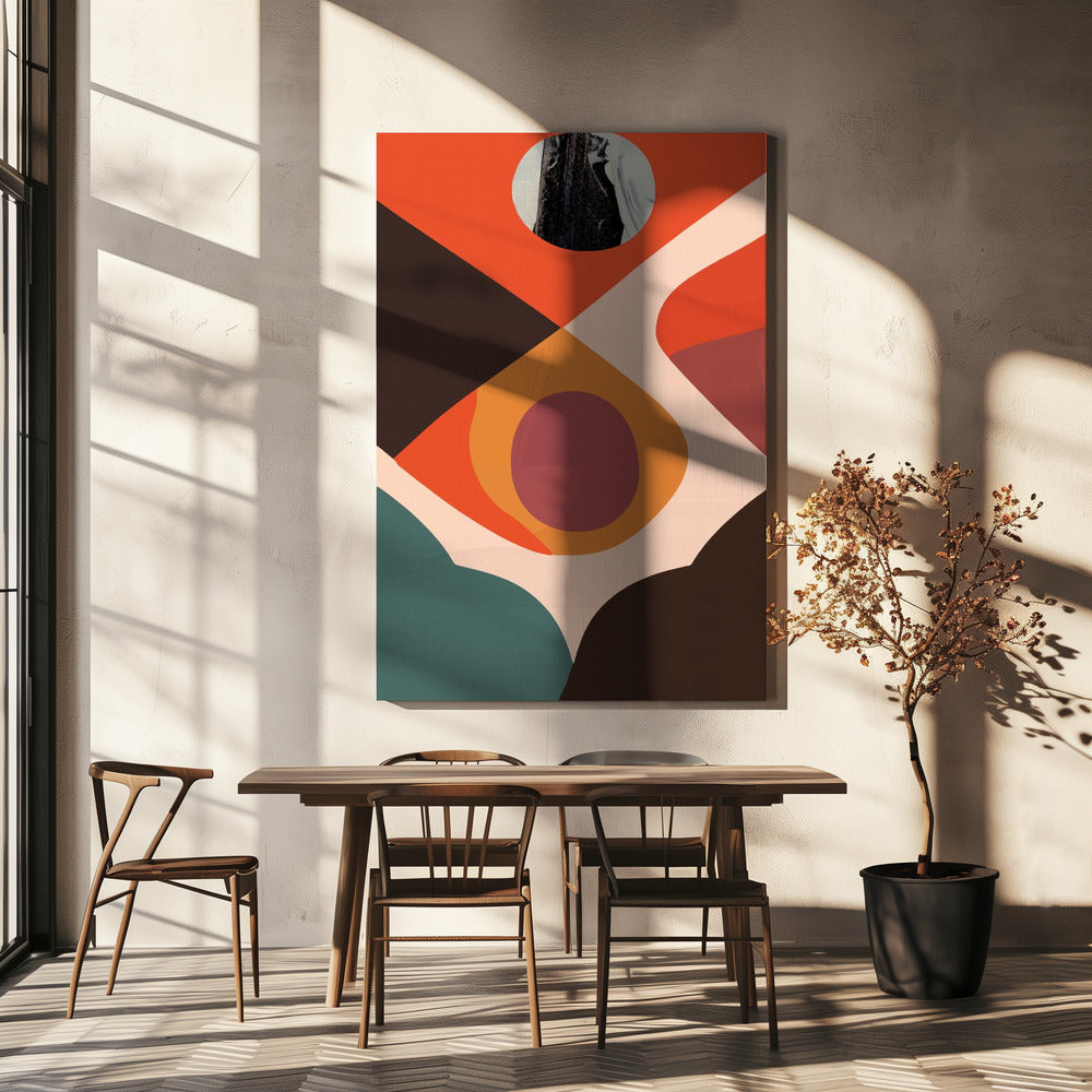 Geometrische Formen und gedeckte Farben | Leinwand